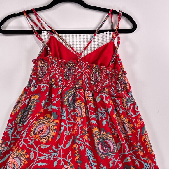 Anthropologie Women’s Red Paisley Wide Leg Jumpsuit XS - Picture 5 of 15